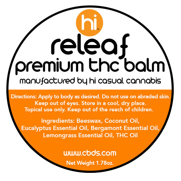 hi Releaf *50 mG THC / 50 mG CBD Infused Cannabis Balm
